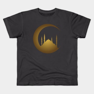 Blue Mosque in a crescent Kids T-Shirt